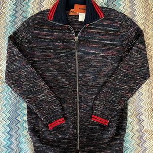 Missoni Space-Dyed Ribbed-Knit Wool Zip-Up Cardigan
